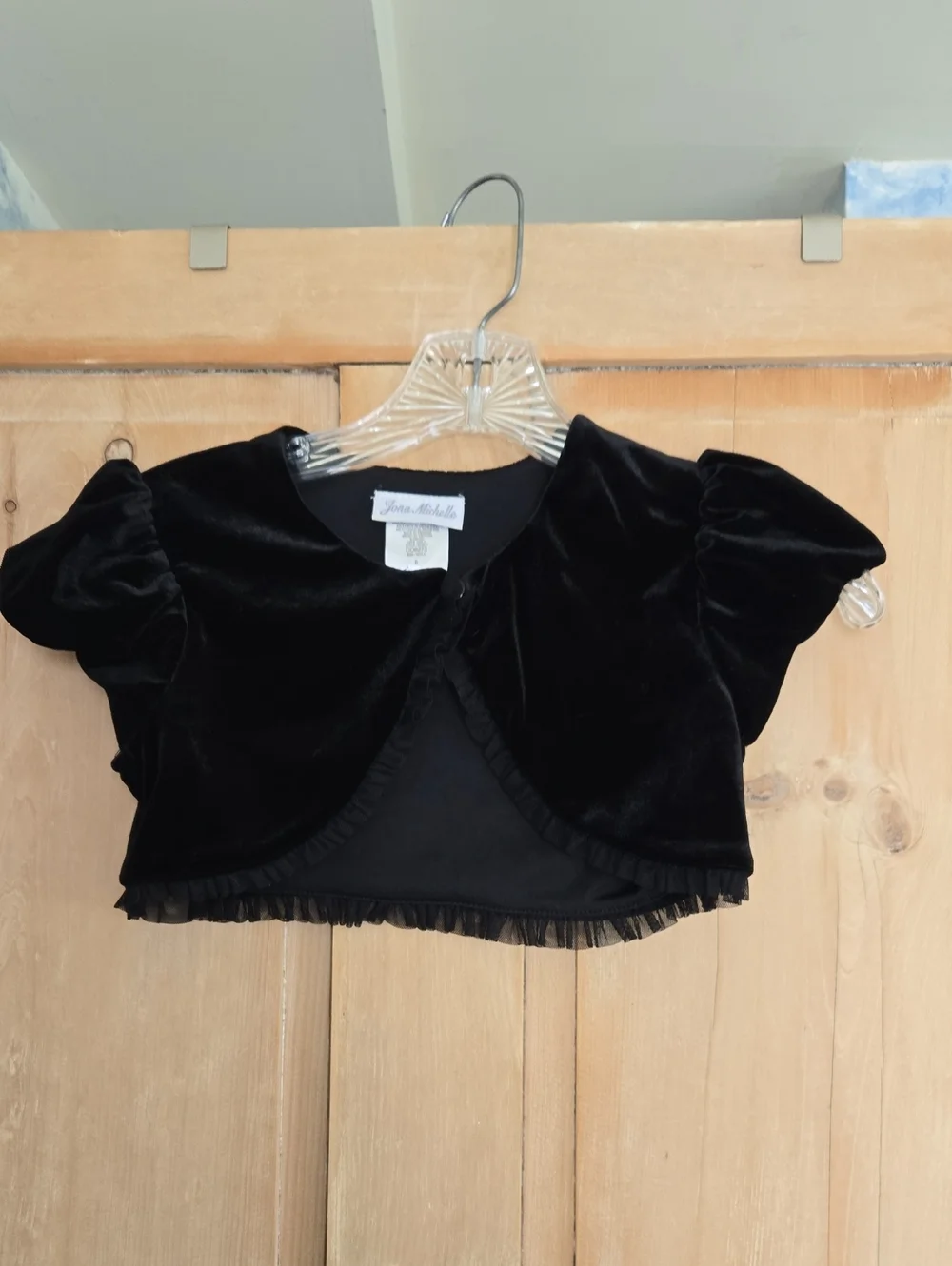 Jona Michelle Black Velvet Bolero Shrug
